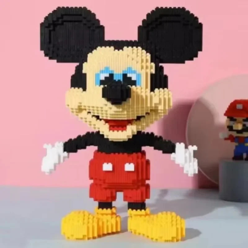 2024 New Disney Mickey Mouse Assembled Building Block Puzzle Toys DIY Cartoon 3D Model Children's Birthday Christmas Gifts