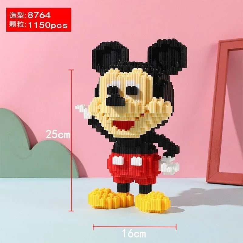 2024 New Disney Mickey Mouse Assembled Building Block Puzzle Toys DIY Cartoon 3D Model Children's Birthday Christmas Gifts