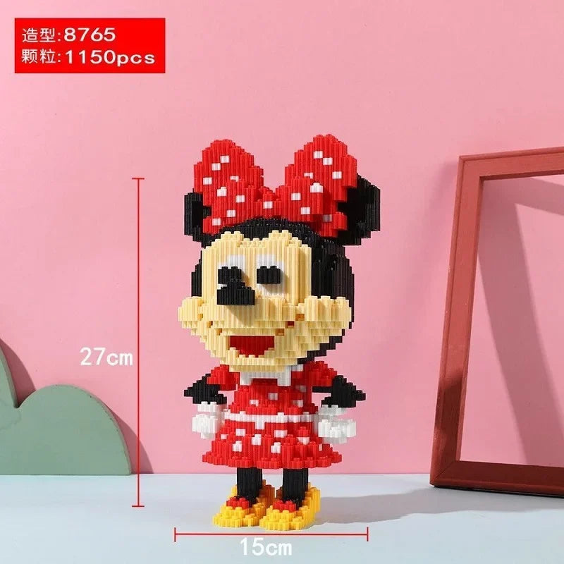 2024 New Disney Mickey Mouse Assembled Building Block Puzzle Toys DIY Cartoon 3D Model Children's Birthday Christmas Gifts