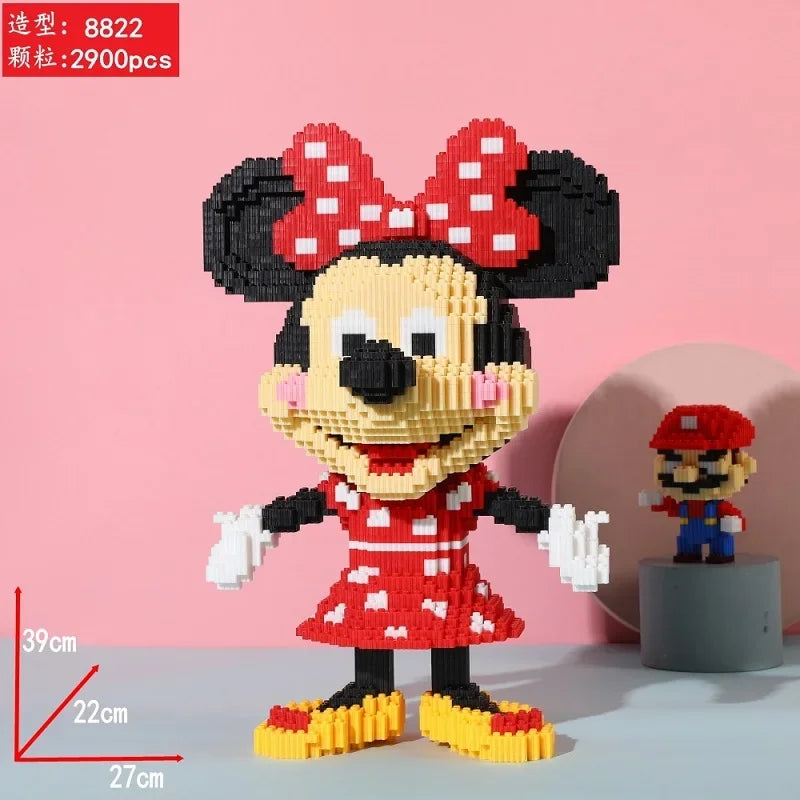 2024 New Disney Mickey Mouse Assembled Building Block Puzzle Toys DIY Cartoon 3D Model Children's Birthday Christmas Gifts