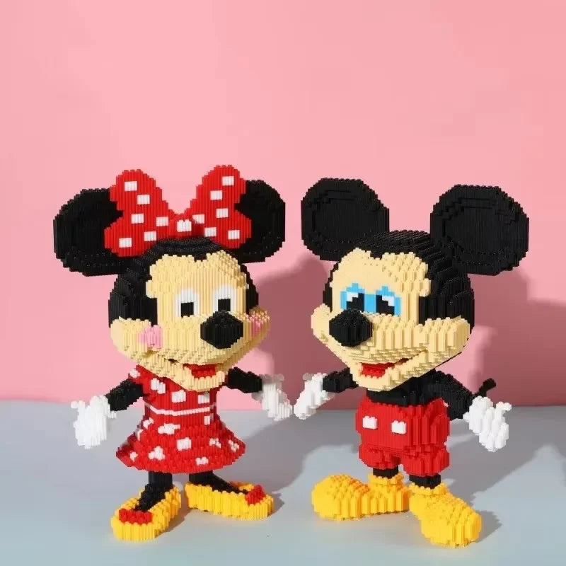 2024 New Disney Mickey Mouse Assembled Building Block Puzzle Toys DIY Cartoon 3D Model Children's Birthday Christmas Gifts