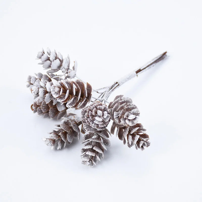 10/20pcs Artificial Plant Fake Pine Cone Flowers Wreaths Christmas Wedding Party Home DIY Decoration Navidad Natal Noel Supplies
