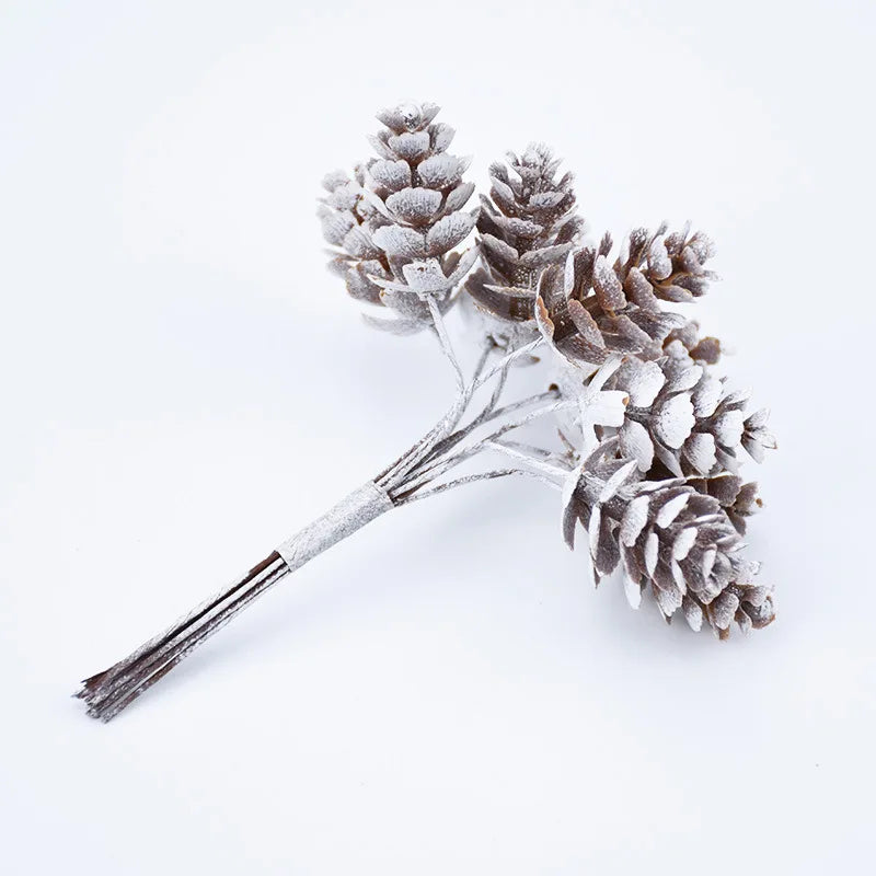 10/20pcs Artificial Plant Fake Pine Cone Flowers Wreaths Christmas Wedding Party Home DIY Decoration Navidad Natal Noel Supplies